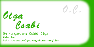 olga csabi business card